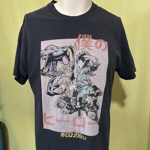 My Hero Academia Men's Black T Shirt Size Large Funimation Cotton